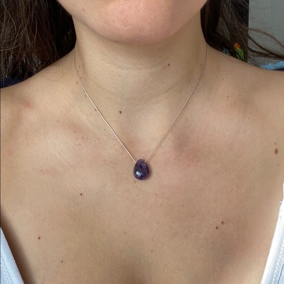 Silver Necklace with Amethyst - Picture 7 of 9